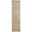 Cream Hand-Knotted Viscose Vintage Runner Rug