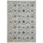 Ivory and Blue Rectangular Stain-Resistant Synthetic Area Rug