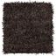 Hand-Knotted Dark Brown Leather Square Shag Rug - 5' x 5'