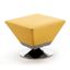 Yellow Faux Leather and Chrome Swivel Ottoman