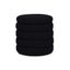 Ebony Black Boucle Round Storage Ottoman with Gathered Embellishment