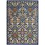 Allur Boho Navy Multicolor Floral 4' x 6' Synthetic Area Rug