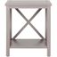 Transitional Grey Rectangular End Table with X-Back Detailing