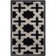 Anthracite and Gray Geometric Cotton Synthetic Rug