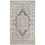 Elegant Reflection Dark Grey & Cream Floral 4' x 6' Synthetic Rug