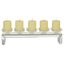 Silver Wood 5-Plate Candlestick Holder with Mirrored Base