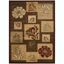 Elegant Traditional 79" Brown Synthetic Rectangular Rug