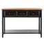Transitional Black and Oak Rectangular Console Table with Storage