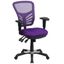 Mid-Back Purple Mesh Executive Swivel Office Chair with Adjustable Arms