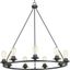 Graphite 36" Industrial 9-Light Steel Chandelier