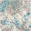 Grey and Blue Abstract Square Synthetic Area Rug