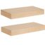 Natural Wood Floating Shelves Set of 2, 18 x 8