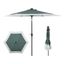 Spencer 9 ft. Green and White Aluminum Coastal Patio Umbrella with LED Lights