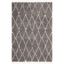 Ivory and Grey Synthetic Shag Area Rug with Fringe, 5'3" x 7'6"