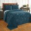 Teal Cotton Chenille Tufted King Bedspread Set