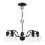 Montgomery Transitional 5-Light Chandelier with Hand-Blown Glass, Black