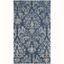 Gray and Navy Hand-Tufted Wool Damask Area Rug 3' x 5'