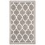 Dark Grey and Beige Geometric Easy-Care Area Rug, 4' x 6'