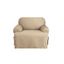 Tan Cotton Duck T-Cushion Chair Slipcover