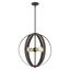 Modesto Bronze and Brass 4-Light Globe Chandelier