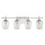 Polished Chrome 4-Light Dimmable Vanity Fixture with Clear Glass Shades