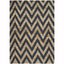 Hand-Knotted Blue and Natural Jute Chevron Area Rug 4' x 6'