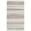 Ivory and Grey Striped Handwoven Wool-Cotton Area Rug, 2' x 3'