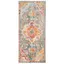 Reversible Floral Medallion Orange & Teal Synthetic Runner Rug - 2'2" x 5'