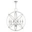 Aria Brushed Nickel 6-Light Crystal Globe Chandelier