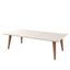 Utopia 41" Off-White and Maple Cream Mid-Century Coffee Table with Storage