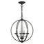 Arabella Black Nickel 4-Light Orb Chandelier with Draping Crystals