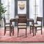 Espresso Rubberwood 5-Piece Dining Set with Beige Upholstery