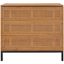 Natural Rattan and Black 3-Drawer Chest