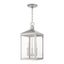 Brushed Nickel 3-Light Outdoor Pendant Lantern with Clear Glass