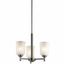 Brushed Nickel 3-Light Mini Chandelier with Clear Glass Shades