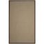 Sage and Brown Sisal Area Rug with Border, 5' x 8'