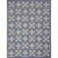 Blue Geometric Synthetic Flat Woven 9' x 12' Rug