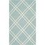 Light Blue and Ivory Geometric Wool Flat Weave Rug, 3' x 5'