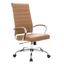 Elegant High-Back Swivel Office Chair in Luxurious Brown Leather