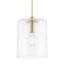 Aged Brass Clear Glass 1-Light Pendant