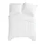 White Cotton Twin Quilt Set with Ruffled Edges