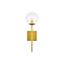 Elegant Neri Dimmable Brass and Clear Glass Globe Wall Sconce