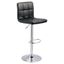 Adjustable Black Faux Leather Swivel Barstools with Chrome Finish