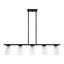 Cityview Contemporary 5-Light Linear Chandelier in Black and Brushed Nickel