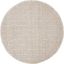 Ivory and Black Hand-Tufted Wool Round Area Rug, 6'