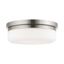 Brushed Nickel 2-Light Flush Mount with Satin Glass