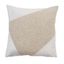 White and Beige Geometric Velvet Throw Pillow with Down Filling