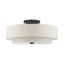 Meridian English Bronze 6-Light LED Semi-Flush Drum Ceiling Fixture