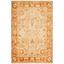 Hand-Knotted Ivory and Rust Wool 4' x 6' Area Rug