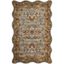 Blue and Beige Scalloped Hand-Tufted Wool Area Rug